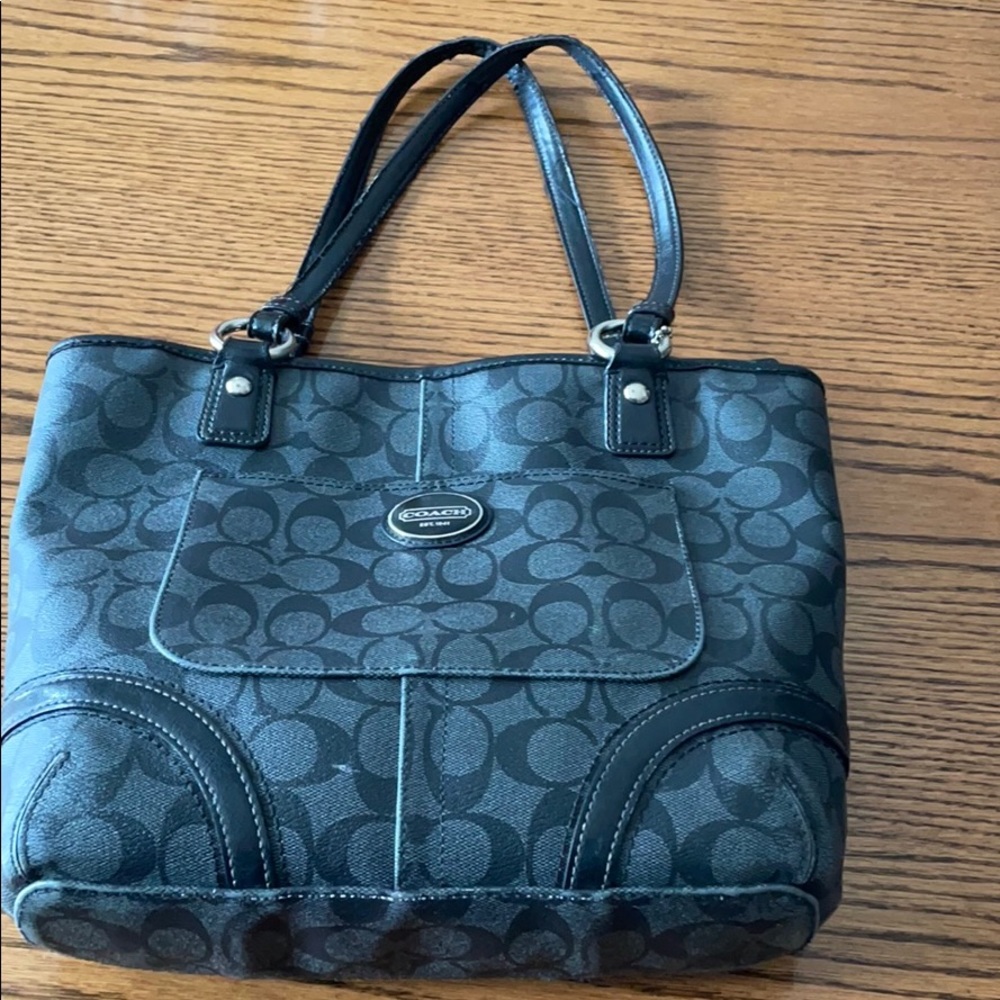 Black Coach leather purse